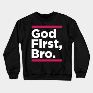 God First Bro Red Crewneck Sweatshirt